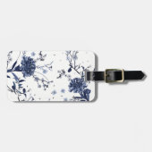 Blauwe bloemen bagagelabel (Voorkant horizontaal)