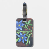 Blauwe bloemen bagagelabel (Achterkant verticaal)