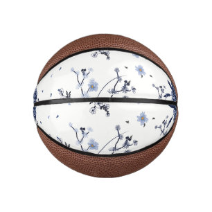 Blauwe bloemen basketbal