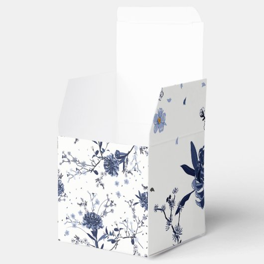 Blauwe bloemen bedankdoosjes (Geopend)