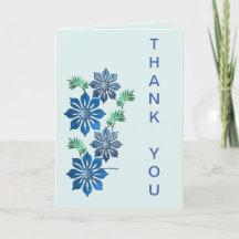 Blauwe Bloemen Bedankkaart