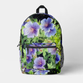 Blauwe bloemen bedrukte rugzak (Voorkant)