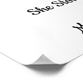 Blauwe bloemen Beste dag bruiloft Datum Ja Dag Poster (Hoek)