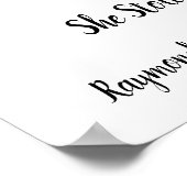 Blauwe bloemen Beste dag bruiloft Datum Ja Dag Poster (Hoek)