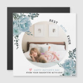 Blauwe bloemen Beste mam ooit Moederdag foto (Voorkant / Achterkant)