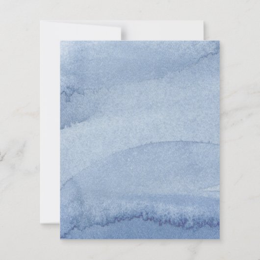 blauwe bloemen betaalbare trouwuitnodiging (Achterkant)