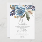 Blauwe bloemen bevestiging kaart (Voorkant)