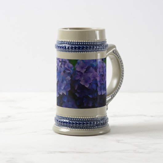 blauwe bloemen bierpul (Voorkant rechts)