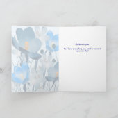 Blauwe bloemen blijven sterk en moedig kaart (Binnen)