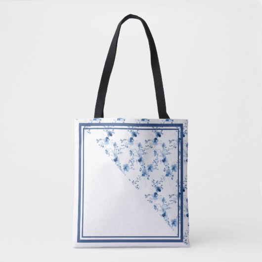 Blauwe bloemen bloeien tote bag (Voorkant)