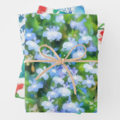 Blauwe Bloemen  Bloemen Wrapping Craft Paper (In situ)