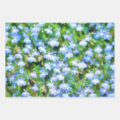 Blauwe Bloemen  Bloemen Wrapping Craft Paper (Voorkant)