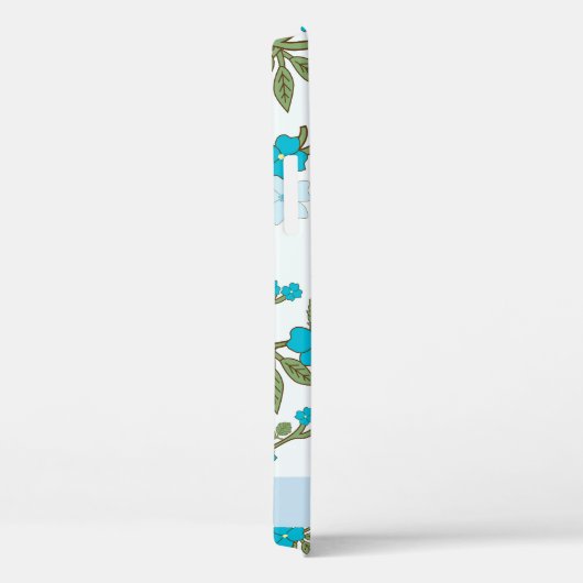 Blauwe bloemen, bloemenpatroon, Jouw naam Case-Mate iPhone Case (Achterkant / Rechts)