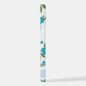 Blauwe bloemen, bloemenpatroon, Jouw naam iPhone Hoesje (Rechterkant)