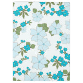 Blauwe bloemen, bloemenpatroon, Jouw naam Klembord (Achterkant)