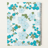 Blauwe bloemen, bloemenpatroon, Jouw naam Planner (Achterkant)