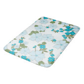 Blauwe bloemen, bloempatroon, patroon van bloemen badmat (Gekanteld)