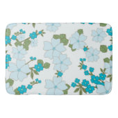 Blauwe bloemen, bloempatroon, patroon van bloemen badmat (Voorkant)