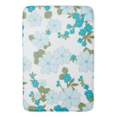 Blauwe bloemen, bloempatroon, patroon van bloemen badmat (Voorkant Verticaal)