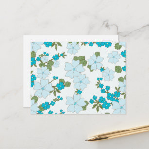 Blauwe bloemen, bloempatroon, patroon van bloemen briefkaart