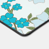 Blauwe bloemen, bloempatroon, patroon van bloemen bureaumat (Hoek)