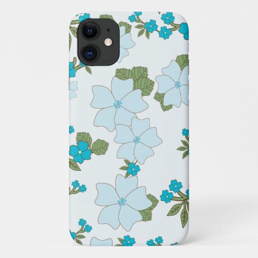 Blauwe bloemen, bloempatroon, patroon van bloemen Case-Mate iPhone case (Achterkant)