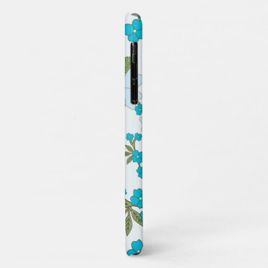 Blauwe bloemen, bloempatroon, patroon van bloemen Case-Mate iPhone case (Achterkant/links)