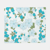 Blauwe bloemen, bloempatroon, patroon van bloemen fleece deken (Voorkant (Horizontaal))