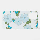Blauwe bloemen, bloempatroon, patroon van bloemen iPhone hoesje (Achterkant horizontaal)