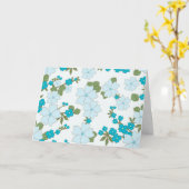 Blauwe bloemen, bloempatroon, patroon van bloemen kaart (Gele Bloem)