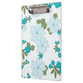 Blauwe bloemen, bloempatroon, patroon van bloemen klembord (Links)