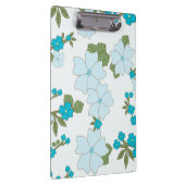 Blauwe bloemen, bloempatroon, patroon van bloemen klembord (Rechts)