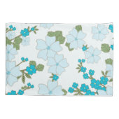 Blauwe bloemen, bloempatroon, patroon van bloemen kussensloop (Achterkant)