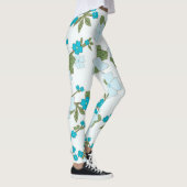 Blauwe bloemen, bloempatroon, patroon van bloemen leggings (Rechts)
