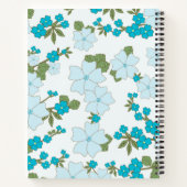 Blauwe bloemen, bloempatroon, patroon van bloemen notitieboek (Achterkant)