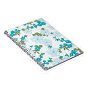 Blauwe bloemen, bloempatroon, patroon van bloemen notitieboek (Rechterzijde)