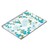 Blauwe bloemen, bloempatroon, patroon van bloemen notitieboek (Linkerzijde)