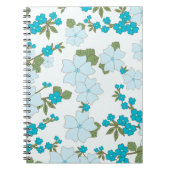 Blauwe bloemen, bloempatroon, patroon van bloemen notitieboek (Voorkant)