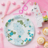 Blauwe bloemen, bloempatroon, patroon van bloemen papieren bordje (Feest)