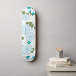 Blauwe bloemen, bloempatroon, patroon van bloemen persoonlijk skateboard