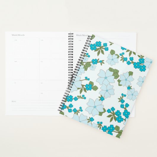 Blauwe bloemen, bloempatroon, patroon van bloemen planner (Display)