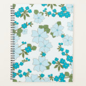 Blauwe bloemen, bloempatroon, patroon van bloemen planner (Voorkant)