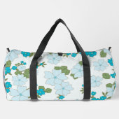 Blauwe bloemen, bloempatroon, patroon van bloemen plunjezak (Achterkant)