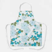 Blauwe bloemen, bloempatroon, patroon van bloemen schort (Voorkant)