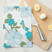 Blauwe bloemen, bloempatroon, patroon van bloemen theedoek (Quarter Fold)