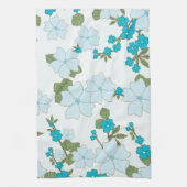 Blauwe bloemen, bloempatroon, patroon van bloemen theedoek (Verticaal)