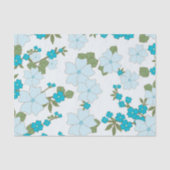 Blauwe bloemen, bloempatroon, patroon van bloemen tissuepapier (Voorkant)