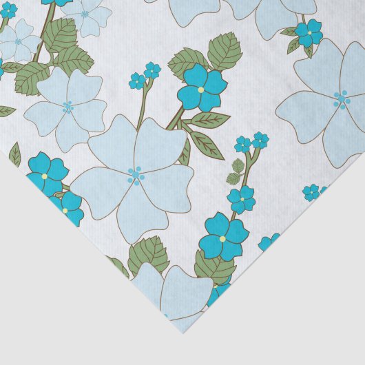 Blauwe bloemen, bloempatroon, patroon van bloemen tissuepapier (Detail)