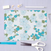 Blauwe bloemen, bloempatroon, patroon van bloemen tissuepapier (Craft)