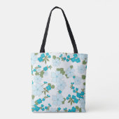 Blauwe bloemen, bloempatroon, patroon van bloemen tote bag (Achterkant)
